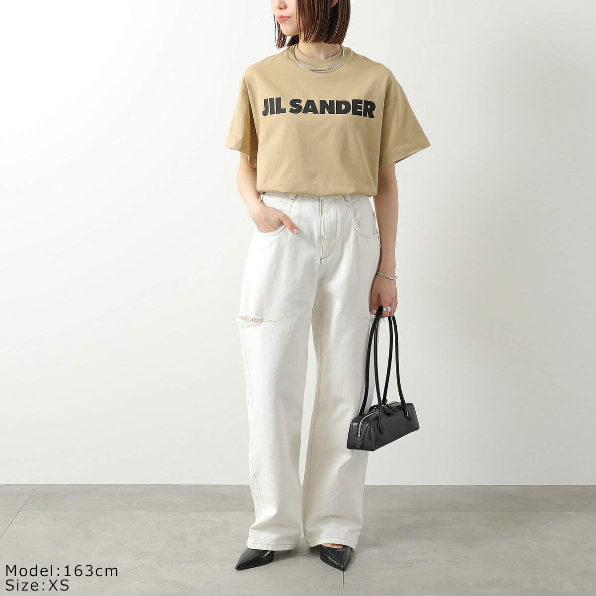 【30,000円均一価格・8/12-9時59分迄】 JIL SANDER ジルサンダー Tシャツ J02GC0140 J20348 レディース 半袖 カットソー ロゴT コットン クルーネック 273/BEIGE J02GC0140J20348273【flat_price】