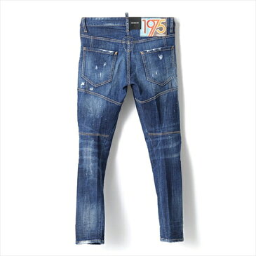 【エントリーでポイント10倍! 1/24 20:00〜1/28 1:59迄】DSQUARED2 ディースクエアードS71 LB0493 S30342 TIDY BIKER JEAN バイカーデニム ストレッチ ジーンズ 470/ブルー メンズ