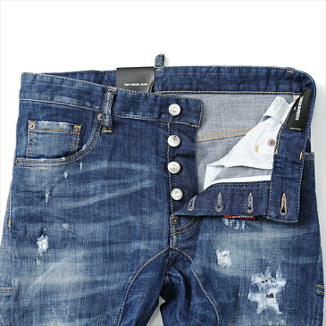【エントリーでポイント10倍! 1/24 20:00〜1/28 1:59迄】DSQUARED2 ディースクエアードS71 LB0493 S30342 TIDY BIKER JEAN バイカーデニム ストレッチ ジーンズ 470/ブルー メンズ