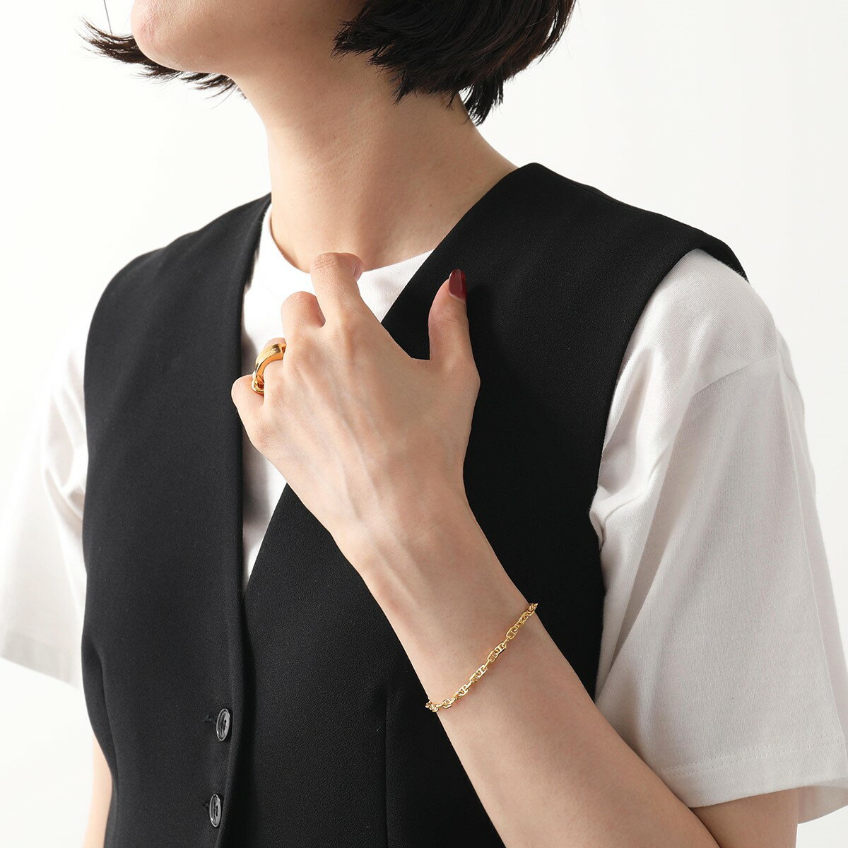 【最大2万円OFFクーポン対象・5/17～5/18限定】TOMWOOD トムウッド ブレスレット Cable Bracelet Gold ケーブル 100088 レディース メンズ チェーン シルバー925 アクセサリー GOLD 2