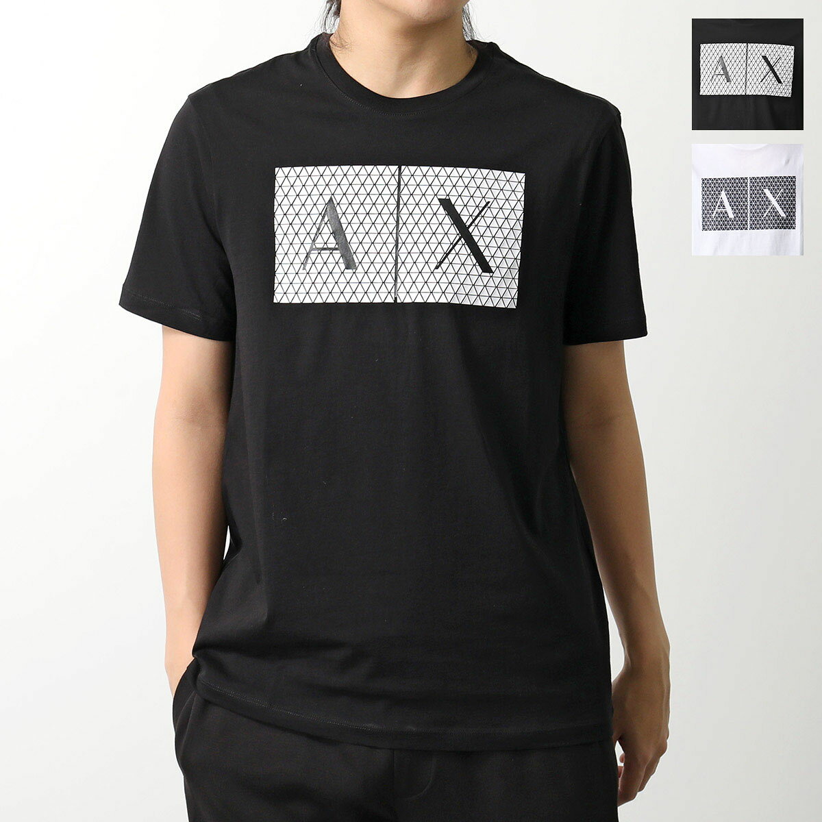 A/X ARMANI EXCHANGE アルマーニ エクスチェンジ Tシャツ 8NZTCK Z8H4Z メンズ 半袖 ロゴT コットン クルーネック カラー2色