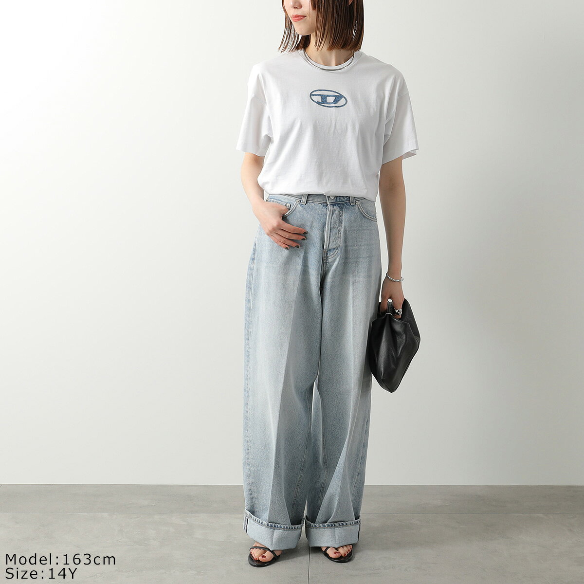 【最大2万円OFFクーポン対象・7/10～7/12限定】 DIESEL KIDS ディーゼル キッズ 半袖 Tシャツ TLOGY OVER J02590 0GRAI レディース ガールズ コットン カットソー クルーネック デニム オーバルD カラー2色