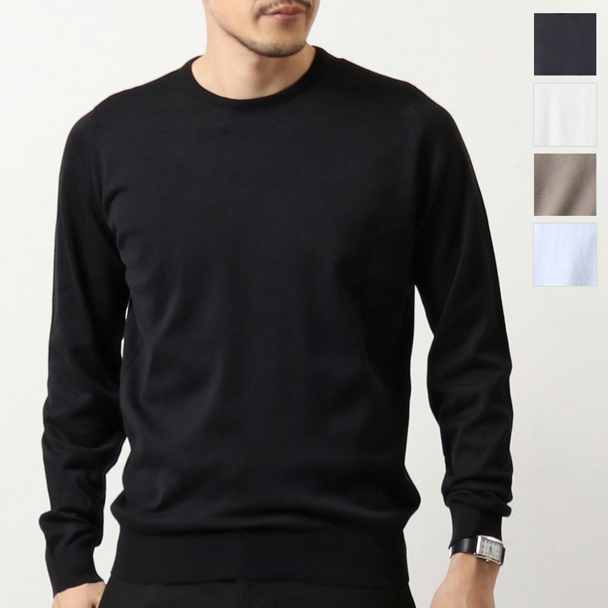 JOHN SMEDLEY ジョンスメドレー ニット セーター HATFIELD ハットフィールド STANDARD FIT メンズ クルーネック 長袖 シーアイランドコットン カラー8色