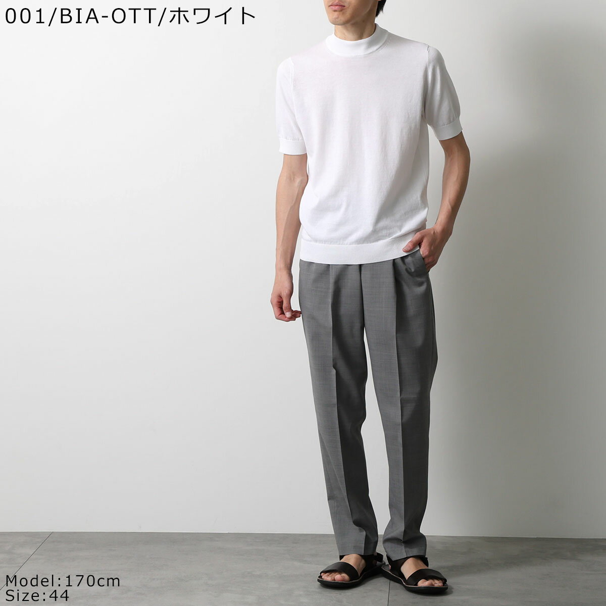 【最大2万円OFFクーポン対象・5/20限定】FILIPPO DE LAURENTIIS フィリッポ デ ローレンティス ニット LU1MC CR14R メンズ 半袖 ハイゲージ モックネック コットン カラー4色 2