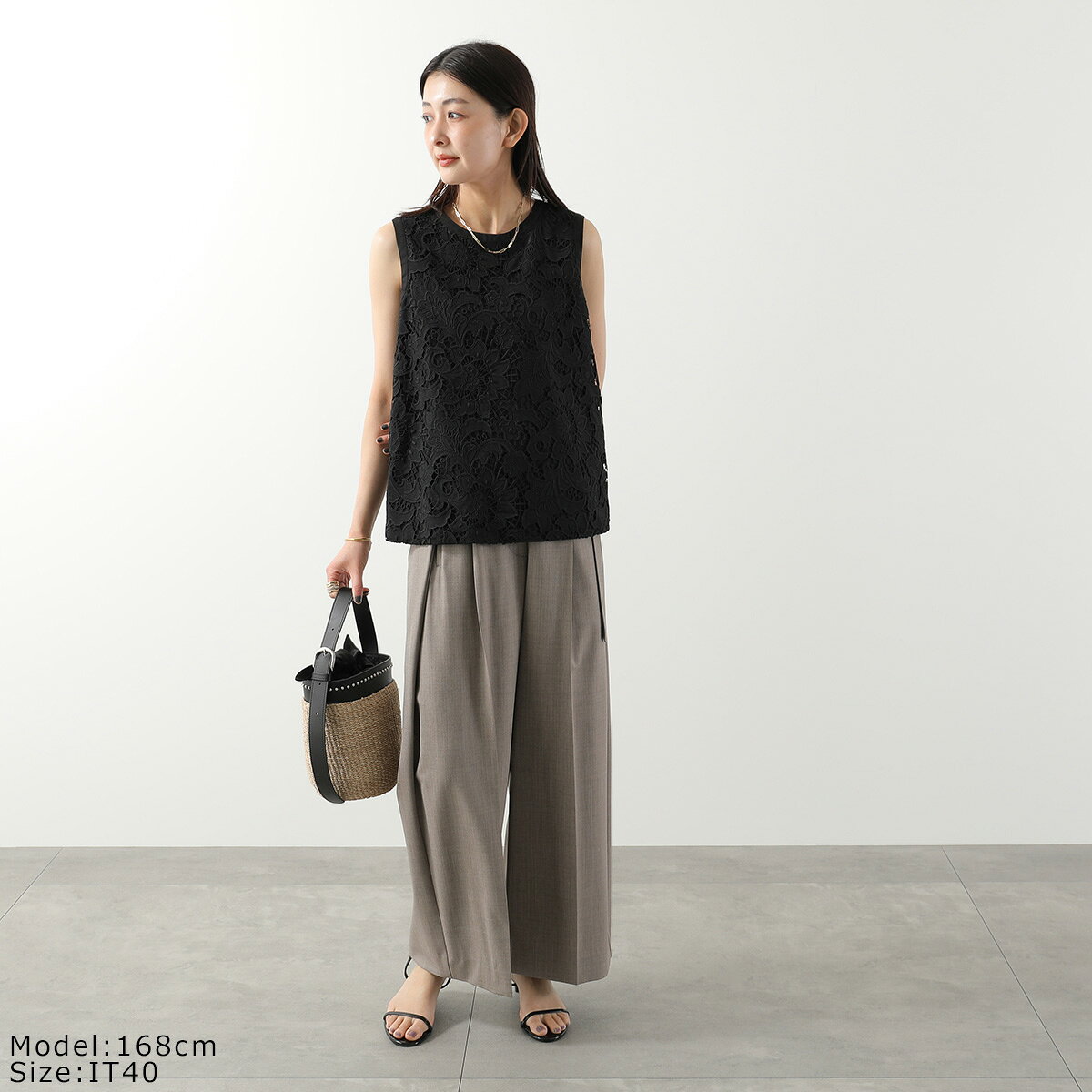 【最大2万円OFFクーポン対象・8/18限定】MAX MARA Studio マックスマーラ ステュディオ ブラウス STREET ストリート レディース ノースリーブ アイレット刺繍 タンクトップ レース auc-marks-run-10568163 インポートセレクトmusee サンプル画像2