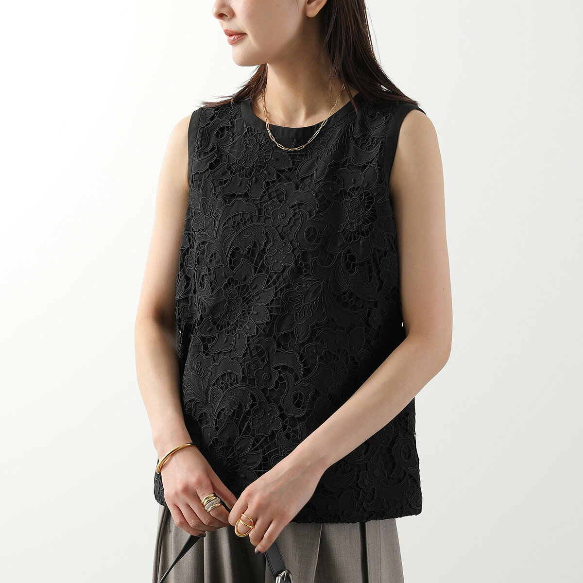 【最大2万円OFFクーポン対象・8/18限定】MAX MARA Studio マックスマーラ ステュディオ ブラウス STREET ストリート レディース ノースリーブ アイレット刺繍 タンクトップ レース auc-marks-run-10568163 インポートセレクトmusee サンプル画像3