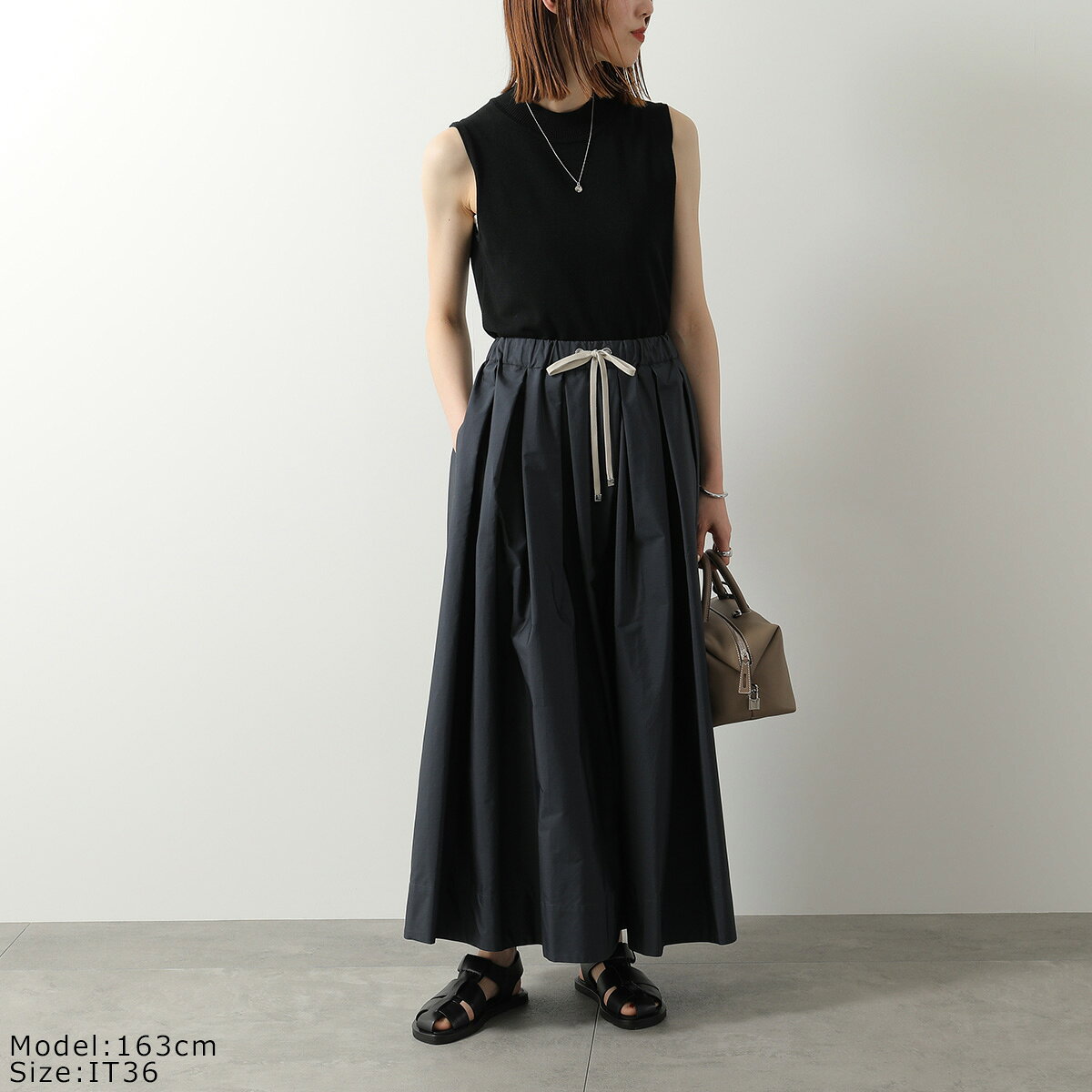 【最大2万円OFFクーポン対象・8/18限定】S MAX MARA エス マックスマーラ フレアスカート PINETA ピネータ レディース コットン ポプリン プリーツ ロング丈 auc-marks-run-10568158 インポートセレクトmusee サンプル画像2