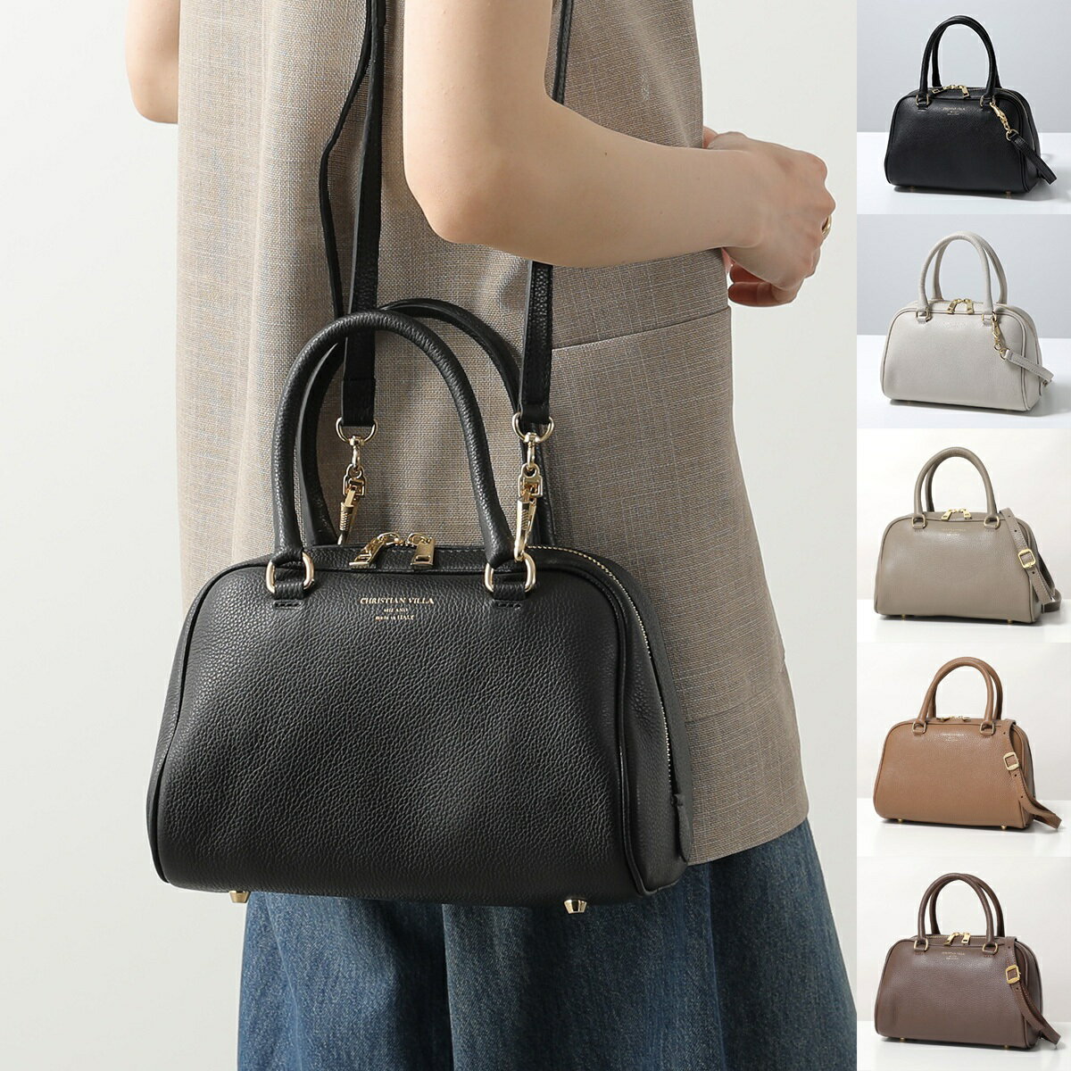 CHRISTIAN VILLA クリスチャンヴィラ ボストンバッグ Boston S 6221 6130 5225 レディース レザー ハンドバッグ ショルダーバッグ ミニバッグ 鞄 カラー7色
