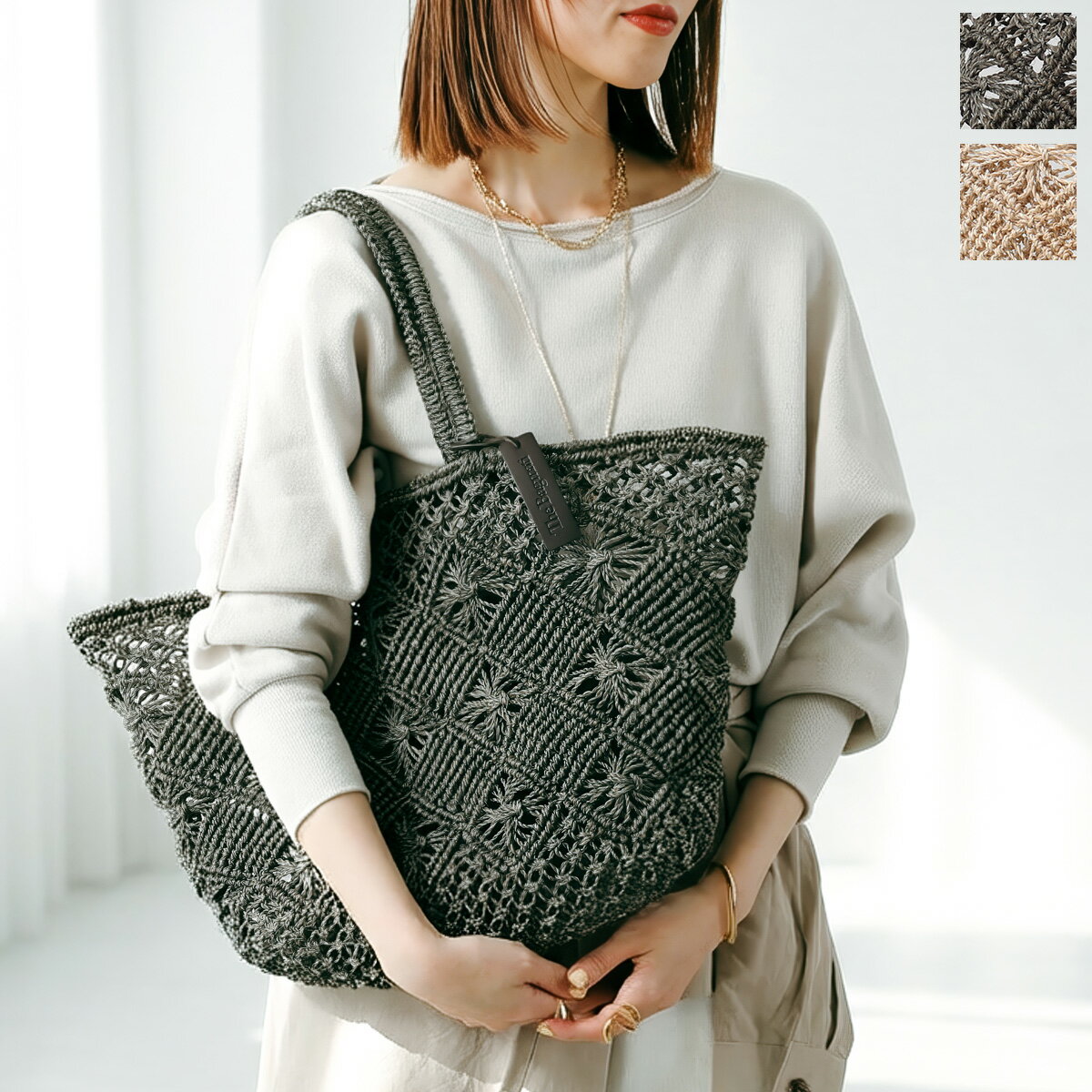 The Bagmati  ファーつきカゴバッグ The Bagmati 黒 ファー ショルダーバッグ かごバッグ - メルカリ