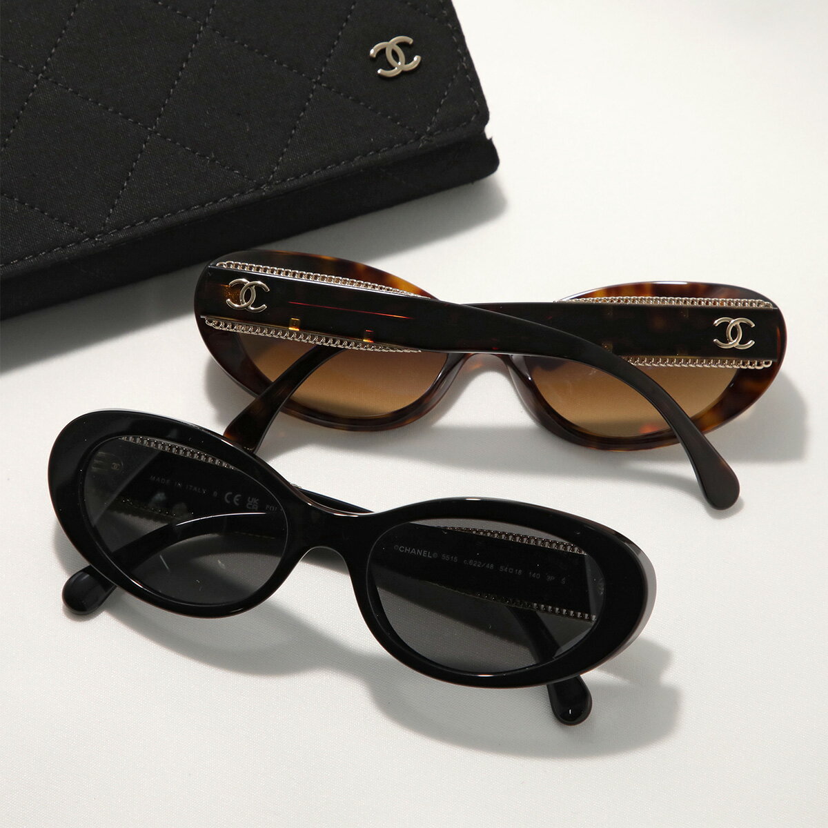 ★CHANEL★シャネル★サングラス ココマーク チェーン シルバー✖️黒 シャネル サングラス ココマーク バタフライ シェイプ 54□20 140 5414