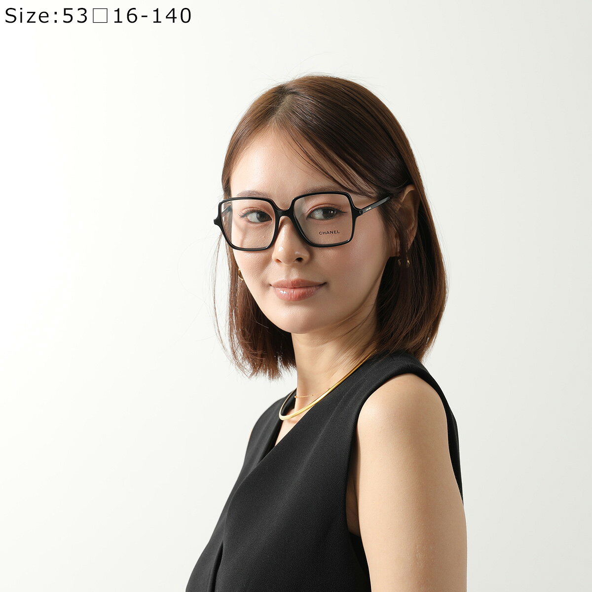 CHANEL シャネル メガネ 3448 レディース スクエア型 セルフレーム フルリム ロゴ ...
