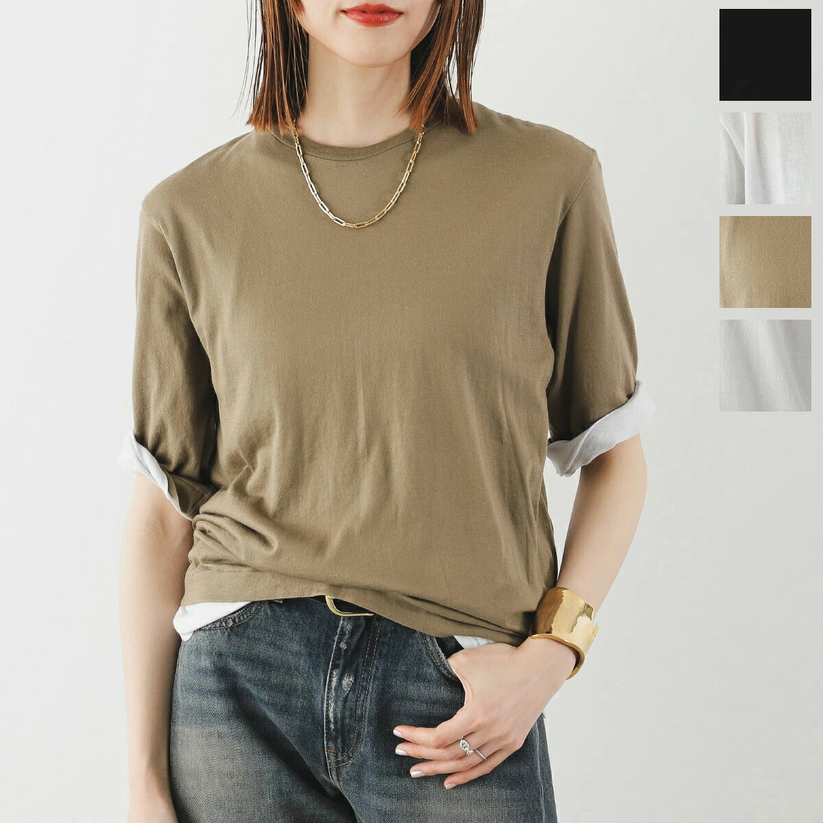 Other - LIFILL × Ayumi Hamamoto リフィル 濱本愛弓 コラボ Tシャツ COTTONY SHEER RELAX TEE コットニー LF142 レディース 五分袖 カットソー クルーネック【dc_kikaku】