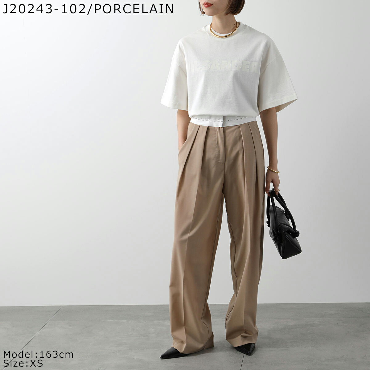 【最大2万円OFFクーポン対象・4/29～5/1限定】JIL SANDER ジルサンダー Tシャツ J03GC0137 J20243 J45148 レディース 半袖 カットソー クルーネック ロゴT コットン オーバーサイズ J03GC0137J45148102