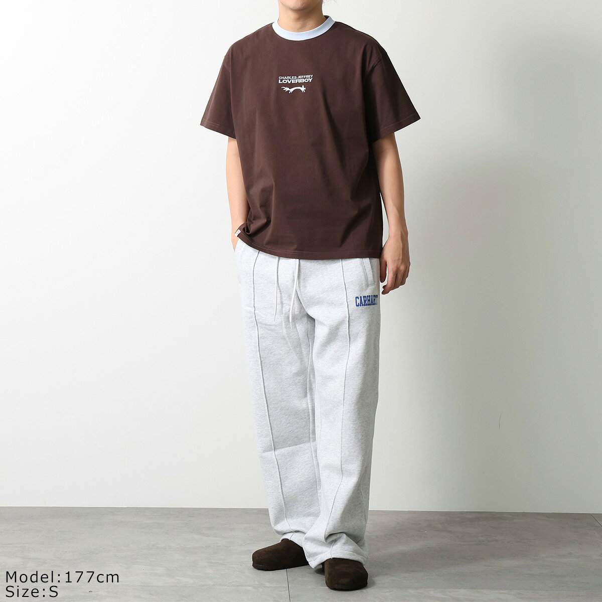 【最大2万円OFFクーポン対象・8/18限定】CHARLES JEFFREY LOVERBOY チャールズジェフリーラバーボーイ Tシャツ 062100901 レディース 半袖 カットソー ロゴT リンガー BROWN+LIGHT-BLUE auc-marks-run-10568815 インポートセレクトmusee サンプル画像3