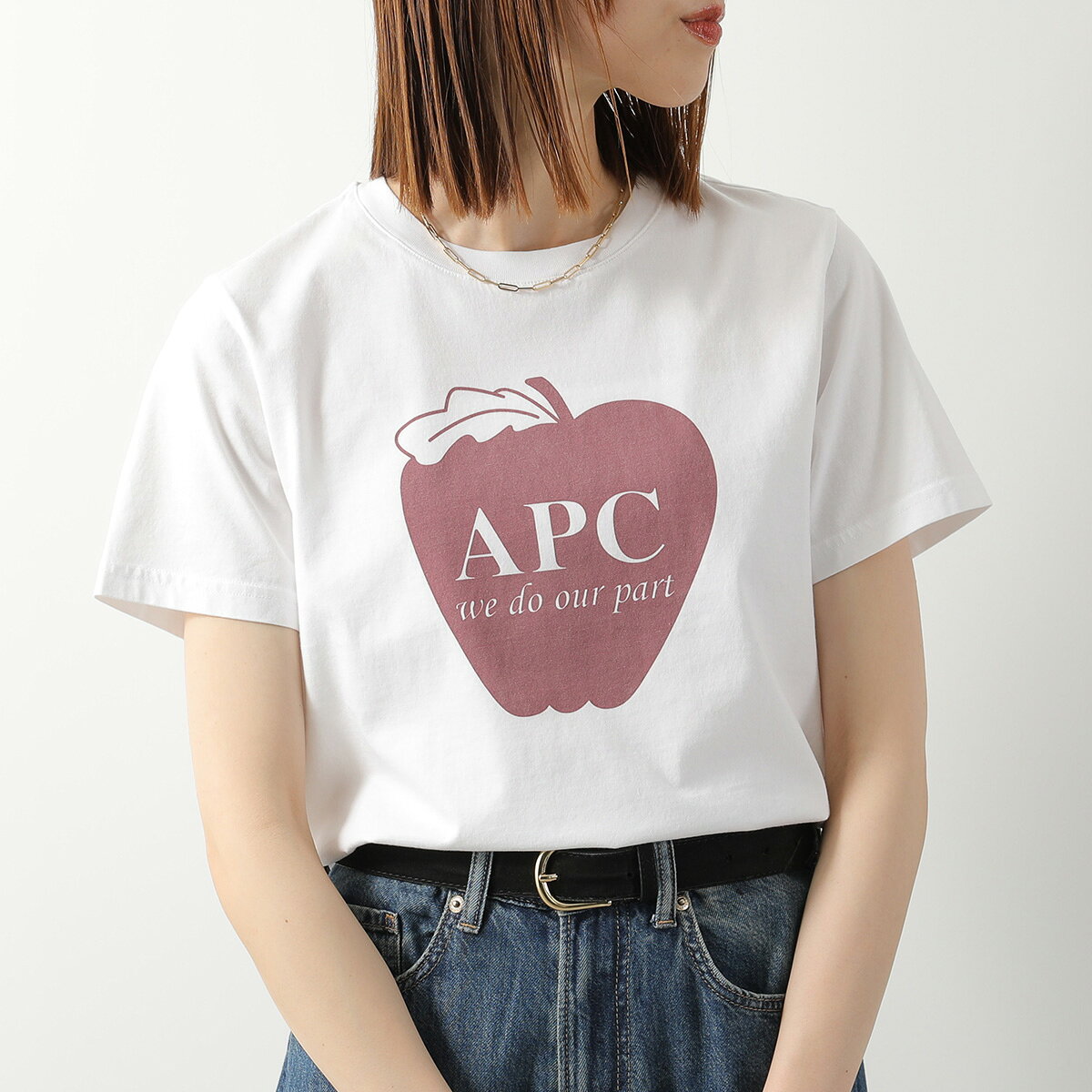 Rakuten - APC A.P.C. アーペーセー Tシャツ Pomme ポム COHBM F26578 レディース 半袖 カットソー コットン クルーネック ロゴ AAB