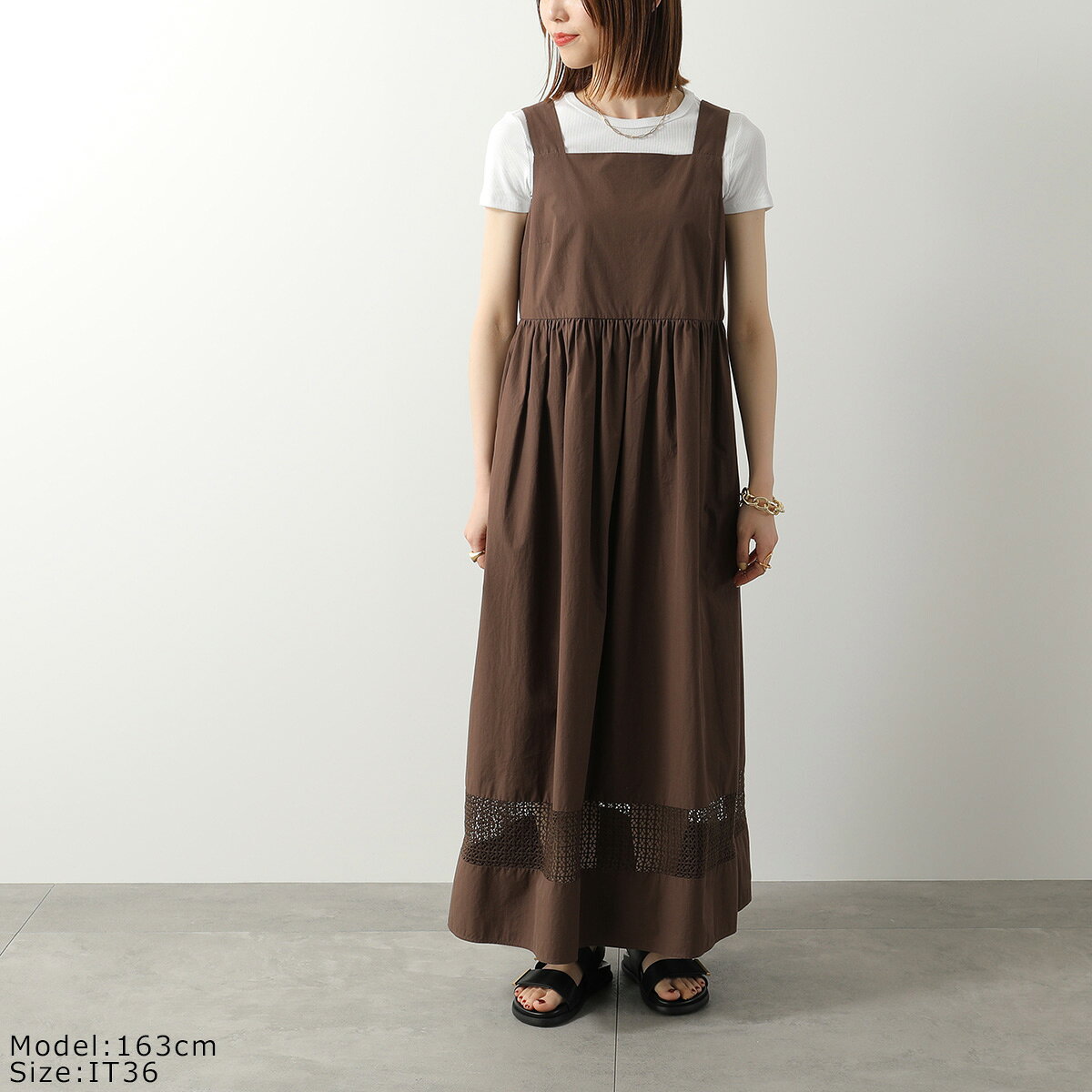 【最大2万円OFFクーポン対象・8/18限定】WEEKEND MAX MARA ウィークエンド マックスマーラ ワンピース GOLA ゴーラ レディース ノースリーブ コットン ドレス ロング丈 フレア auc-marks-run-10568127 インポートセレクトmusee サンプル画像2