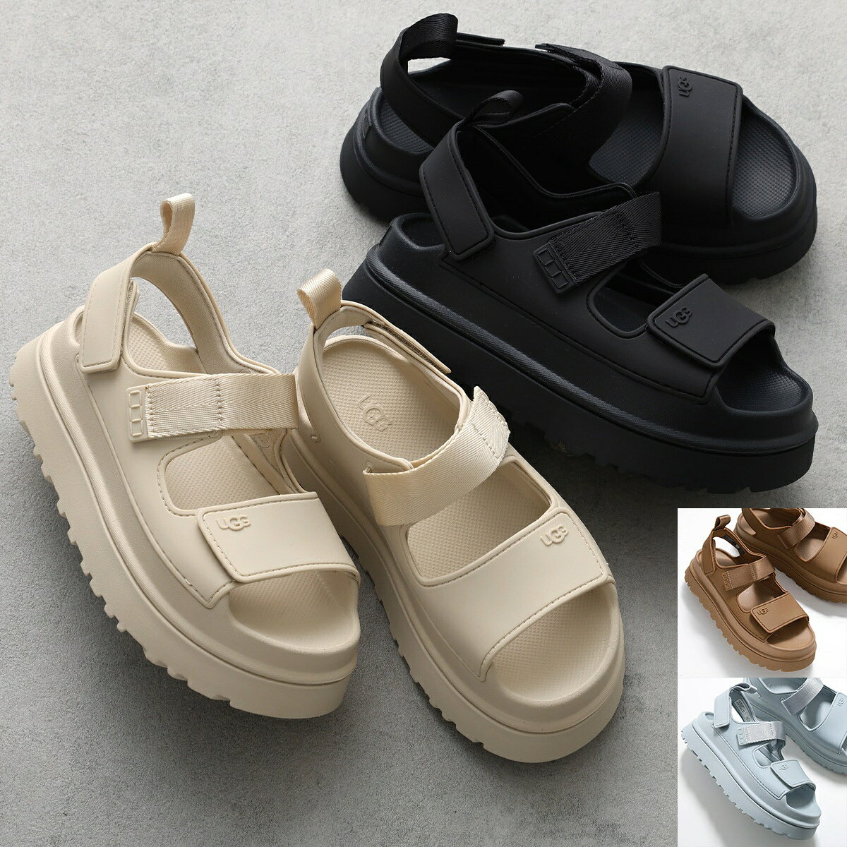 UGG アグ サンダル W GOLDENGLOW ゴールデングロー 1152685 レディース プラットフォーム ストラップ ロゴ 4.4cm シューズ 靴