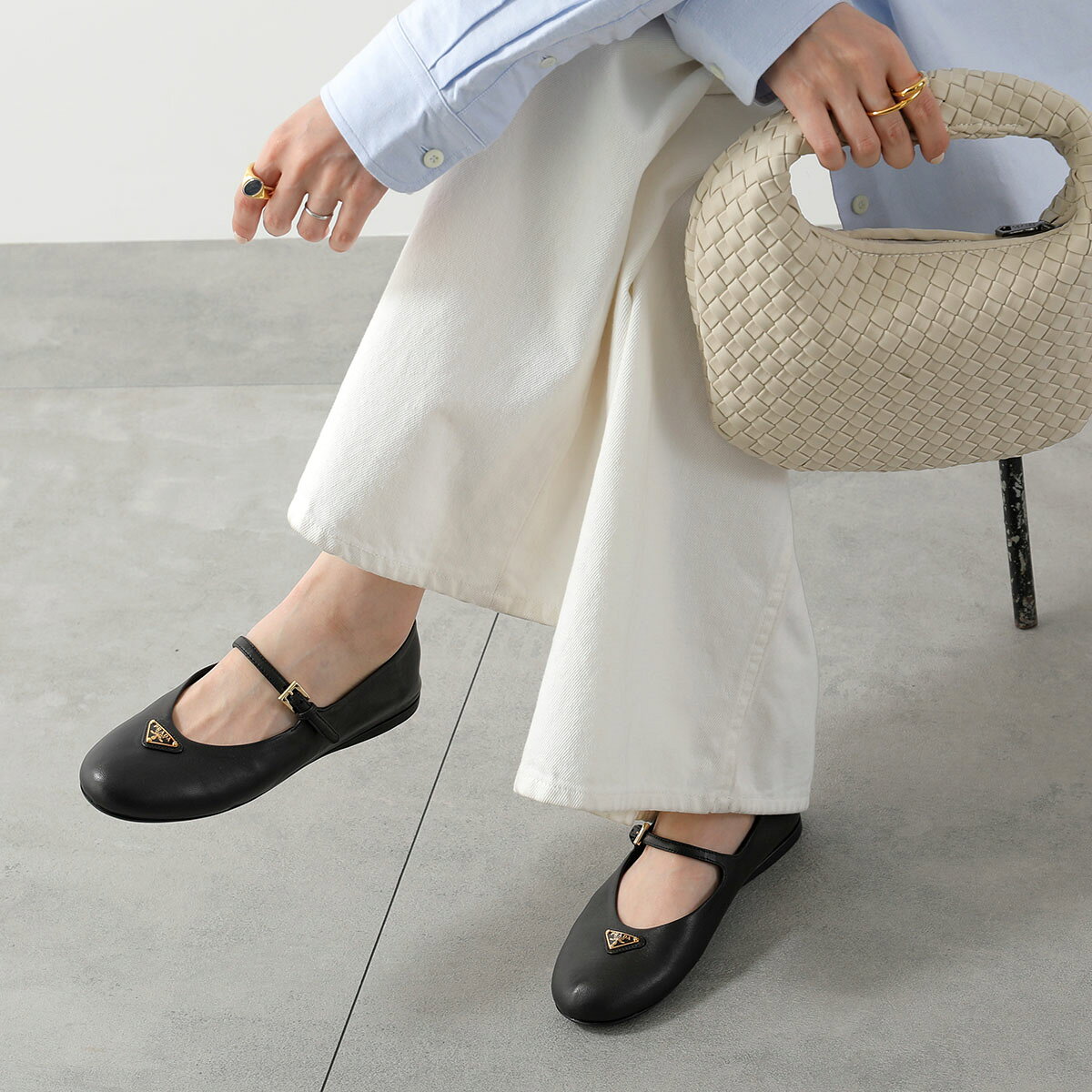 【6/10～6/11-1:59限定・ポイント2倍】 PRADA プラダ バレエシューズ 1F793N 038 ...