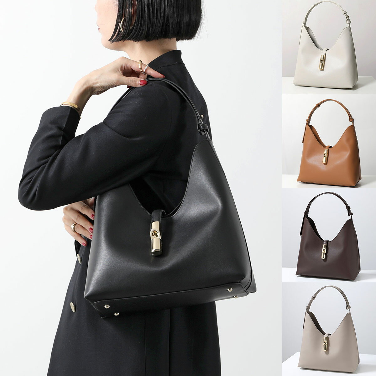 Rakuten - Furla フルラ トートバッグ GOCCIA M ゴッチャ WB01499 BX3104 レディース レザー ホーボーバッグ ロゴ 鞄 WB01499_BX3104_1007_O6000