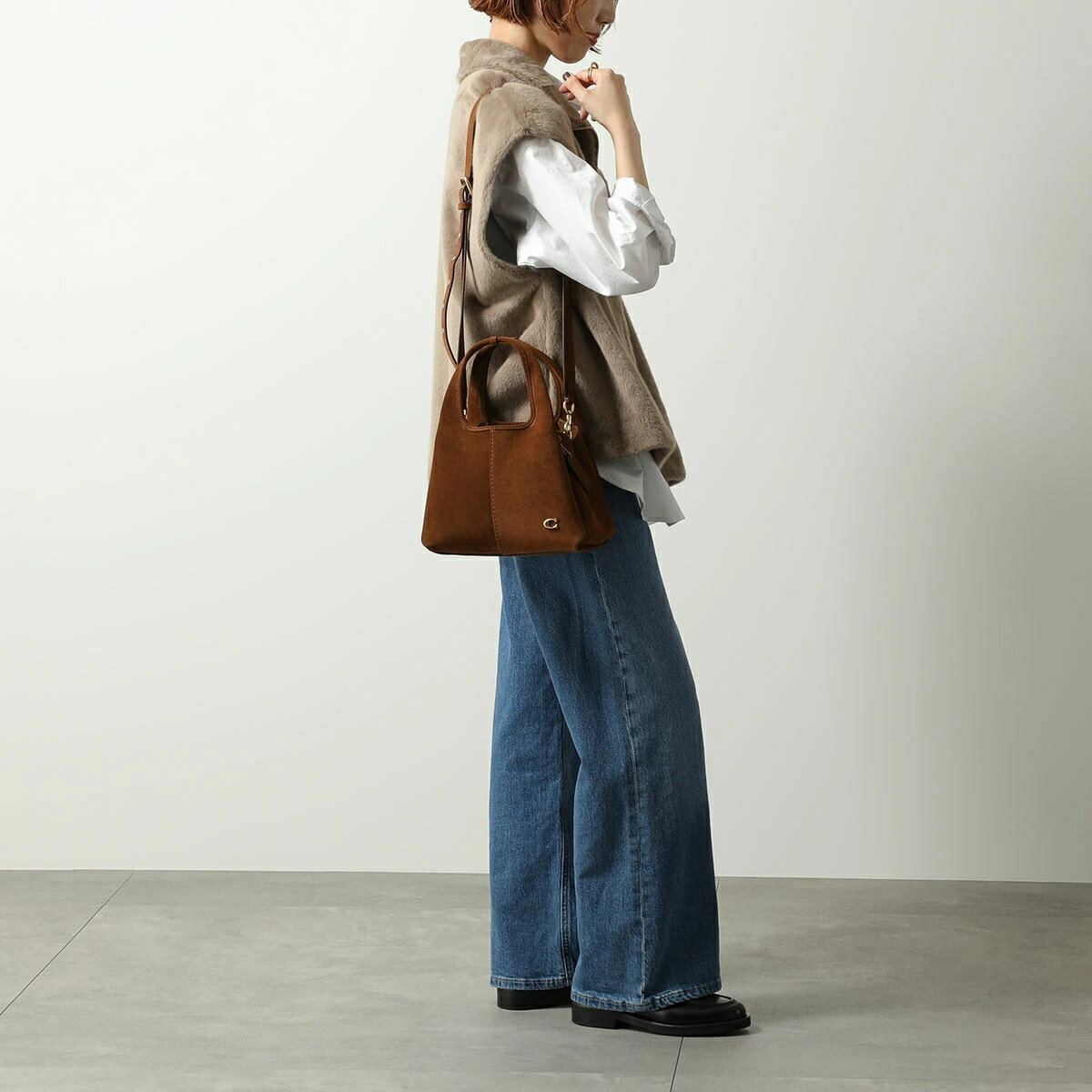 【6/10～6/11-1:59限定・ポイント2倍】 COACH コーチ ショルダーバッグ SUEDE LANA...