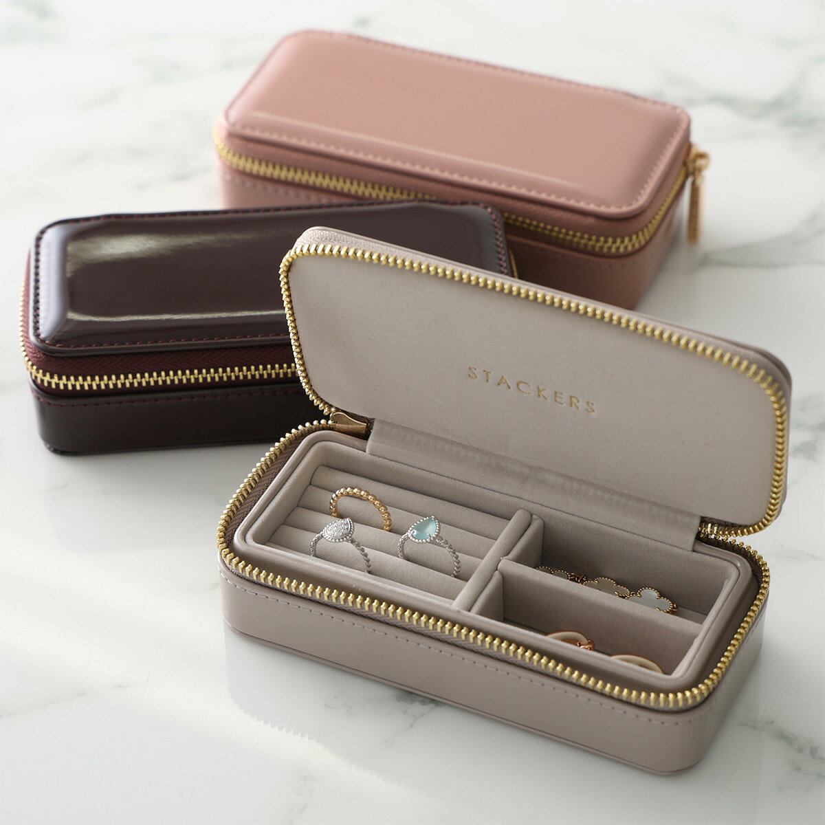 STACKERS スタッカーズ トラベルジュエリーボックス Mサイズ Medium Travel Box レディース パテント エナメル アクセサリーケース 小物入れ