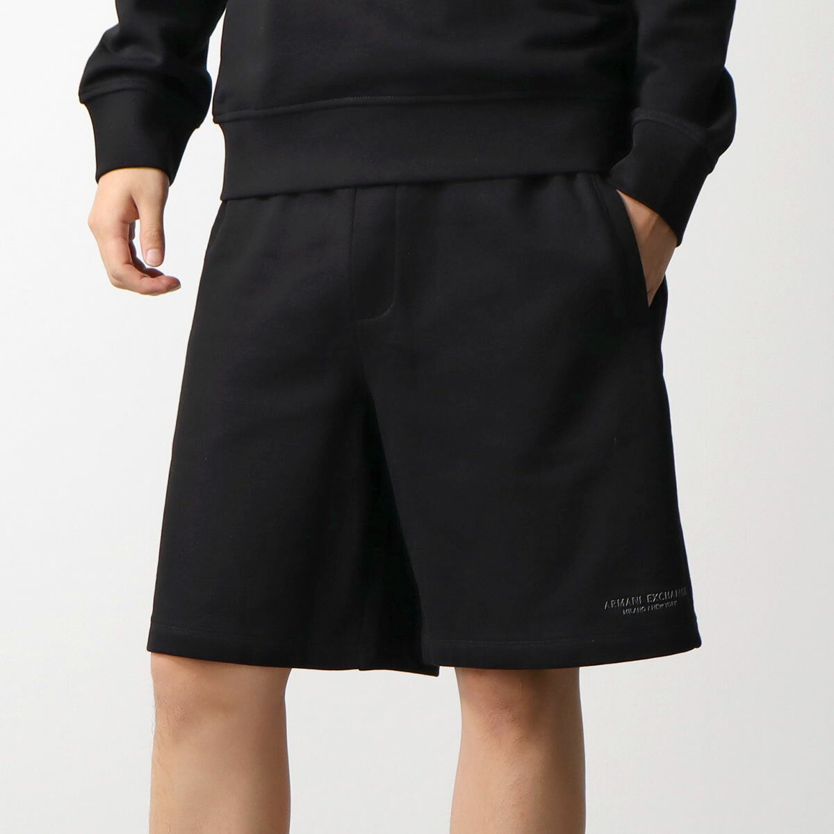 Rakuten - A/X ARMANI EXCHANGE アルマーニ エクスチェンジ ショートパンツ XM001300 AF20934 メンズ ハーフパンツ ショーツ スウェット コットン UC001/BLACK