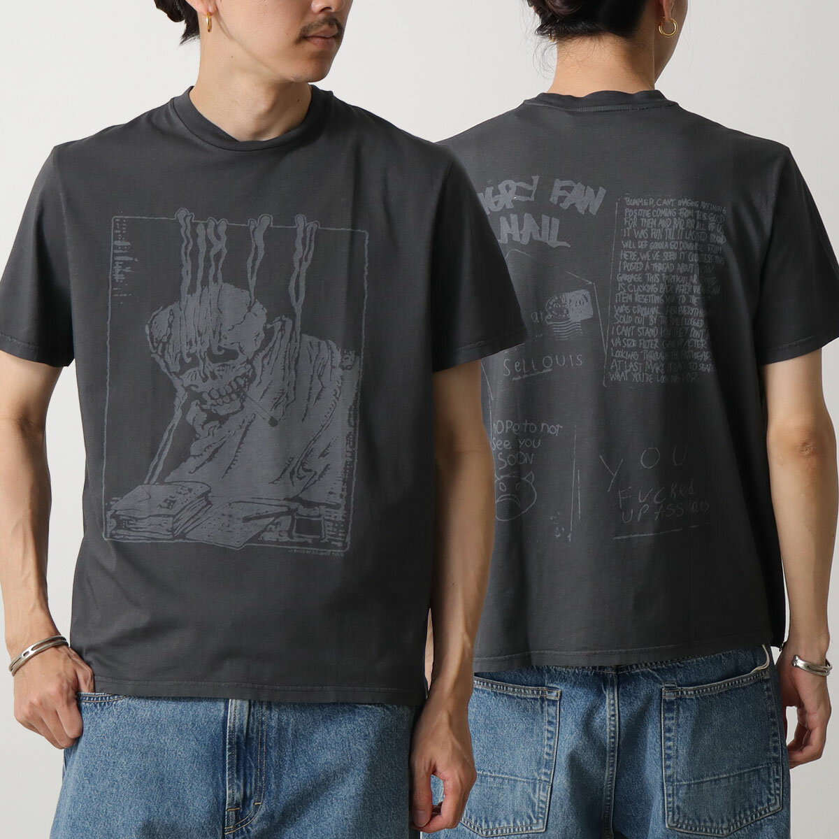 【最大2万円OFFクーポン対象・7/15限定】 OUR LEGACY アワーレガシー Tシャツ M2266BA メンズ 半袖 カットソー コットン クルーネック AngryFanMailPrint