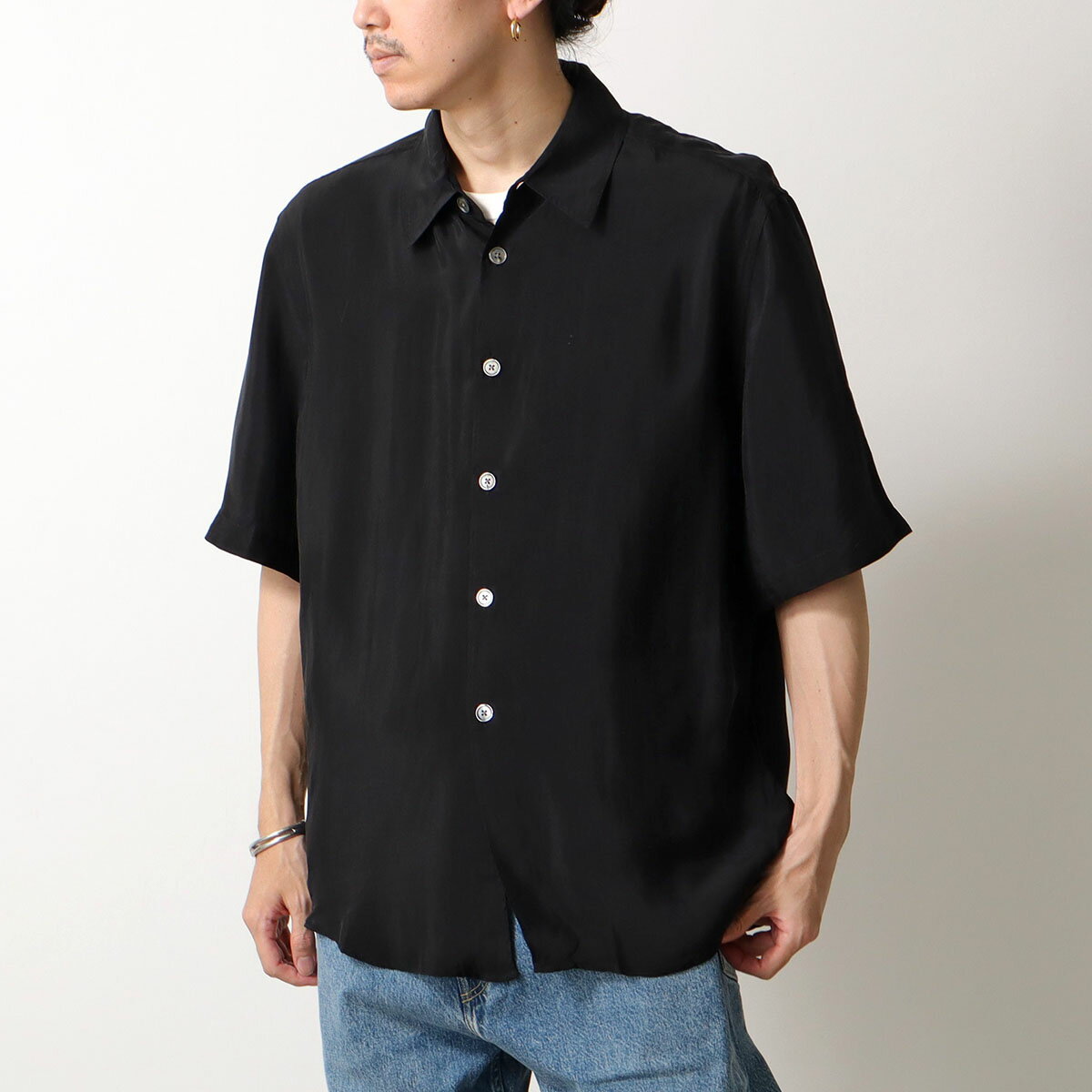 【最大2万円OFFクーポン対象・7/15限定】 OUR LEGACY アワーレガシー シャツ BEYOND ビヨンド M2262BSC メンズ 半袖 キュプラ CharBlackDustveilCupro