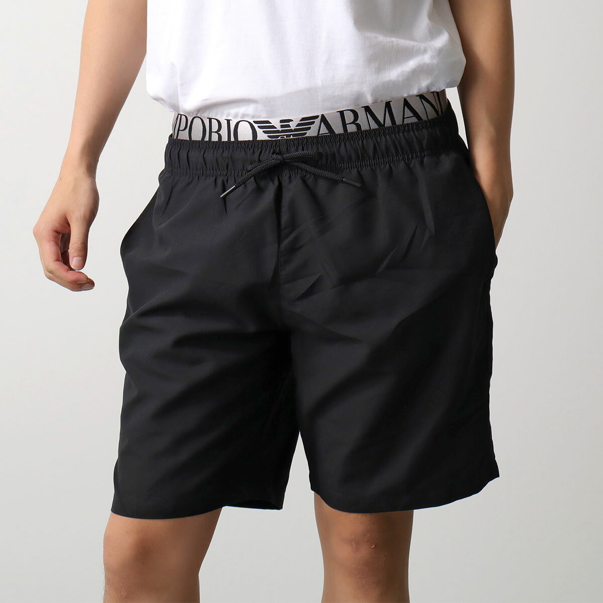 EMPORIO ARMANI エンポリオアルマーニ スイムショーツ BOXER BEACHWEAR EM000687 AF20432 メンズ ショートパンツ イーグルロゴ UC001/BLACK