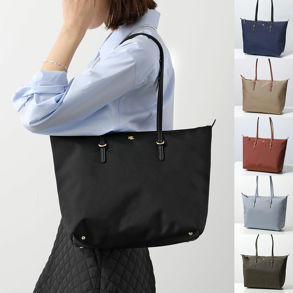 Lauren Ralph Lauren ラルフローレン トートバッグ KEATON 26 TOTE 431916737 レディース ハンドバッグ ナイロン メタルロゴ 鞄