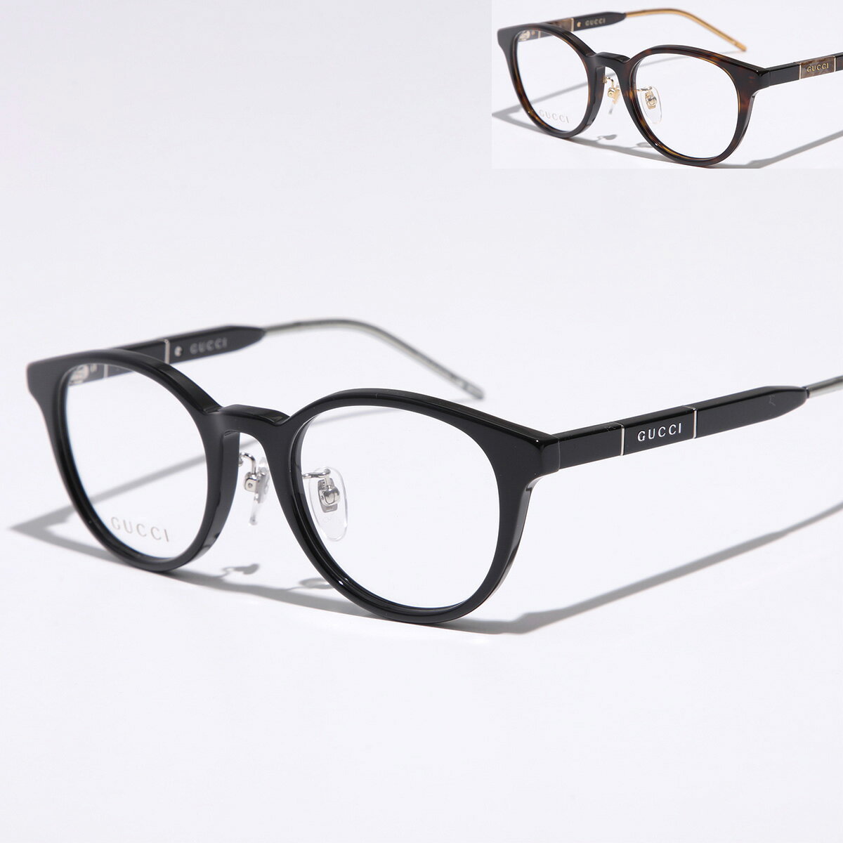 GUCCI - GUCCI グッチ メガネ GG1229OJ レディース ボストン型 セルフレーム フルリム 黒縁 めがね 眼鏡 クリングスタイプ ロゴ アジアンフィット アイウェア カラー2色