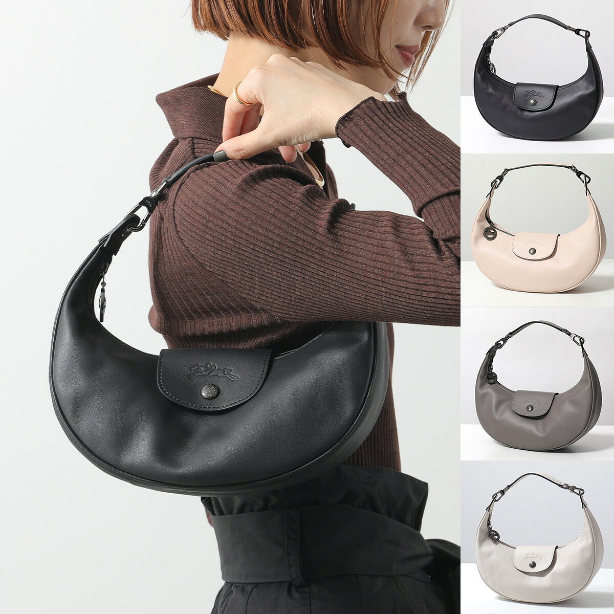 Longchamp ロンシャン ハンドバッグ Le Pliage Xtra S ル プリアージュ エクストラ 10316 987 レディース レザー ハーフムーン クラッチ ミニバッグ 鞄