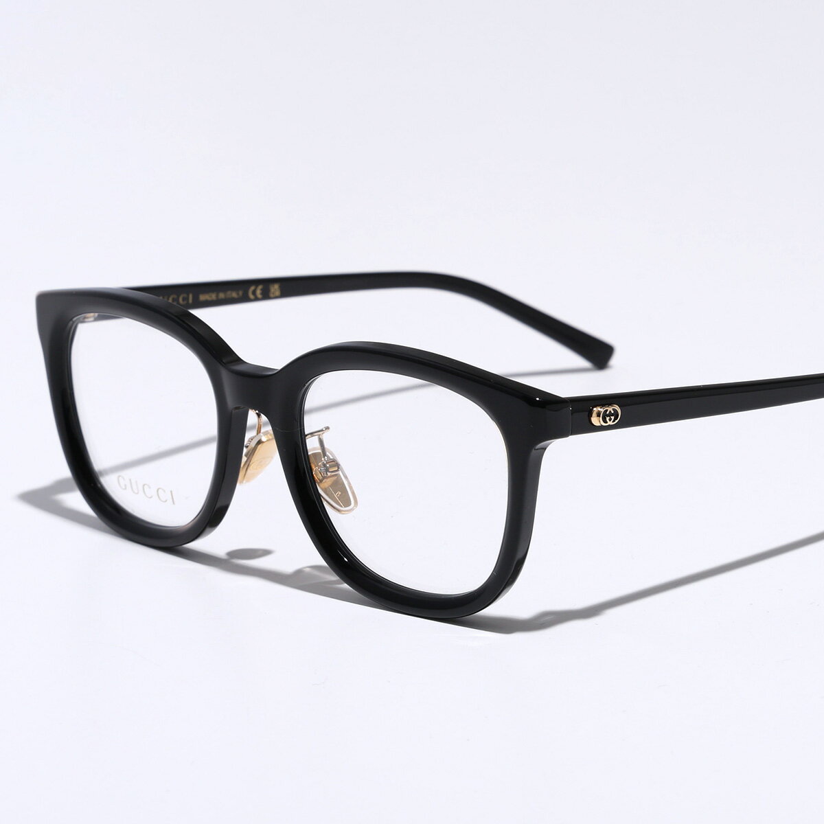 GUCCI グッチ メガネ GG1949OK レディース ウェリントン型 セルフレーム フルリム クリングスタイプ 黒縁 GGメタルロゴ アジアンフィット めがね 眼鏡 001/BLACK-TRANSPARENT