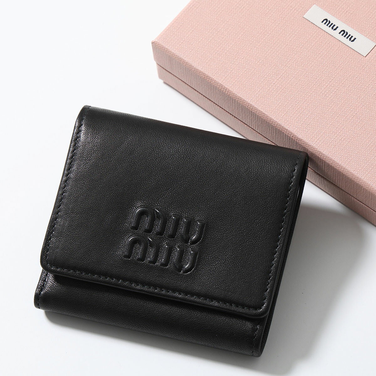 美品✨ ミュウミュウ　5MH020 三つ折り財布　マドラス　レザー　羊革　黒 楽天市場】ミュウミュウ 三つ折り財布（財布・ケース｜バッグ・小物
