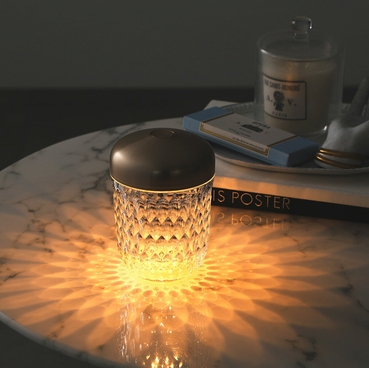 【最大2万円OFFクーポン対象・8/18限定】SAINT LOUIS サンルイ フォリア ミニポータブルランプ Folia Mini Portable Lamp 150CF500 メンズ レディース クリスタルガラス ベベルカット 照明 インテリア 150CF500 ゴールド auc-marks-run-10574784 インポートセレクトmusee サンプル画像2