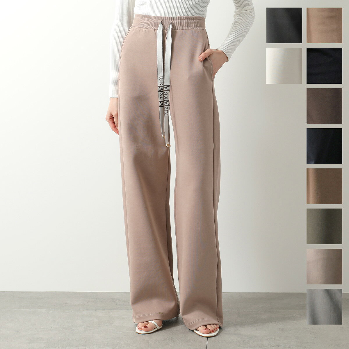 S MAX MARA エス マックスマーラ スウェットパンツ BALI バリ レディース ストレート ストレッチ コットンブレンド ロゴ セットアップ可能【dc_kikaku】