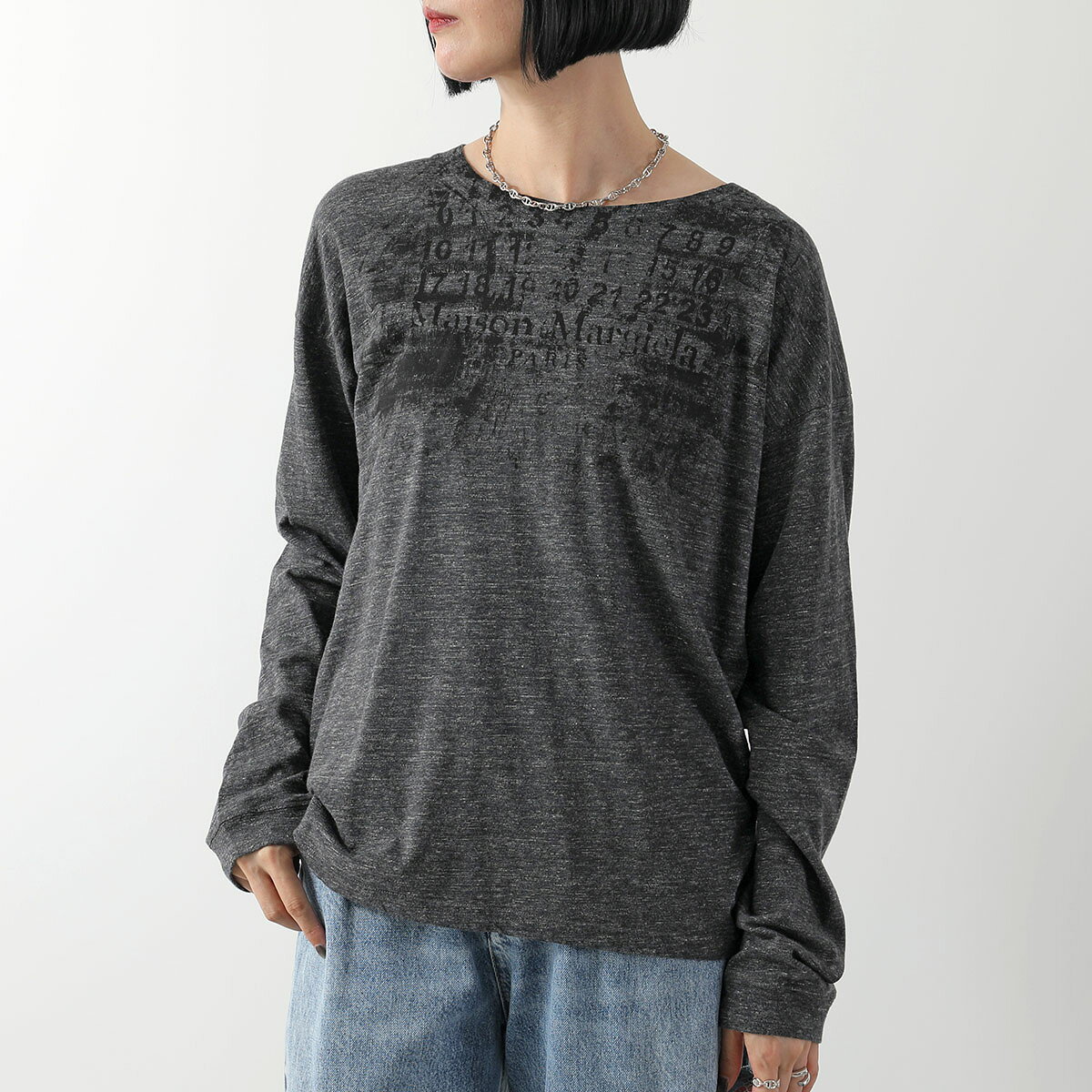 【最大2万円OFFクーポン対象・10/15限定】MAISON MARGIELA メゾンマルジェラ Tシャツ S51GC0556 M20162 レディース 長袖 カットソー コットン ナンバリングロゴ ロンT 860M S51GC0556M20162860M