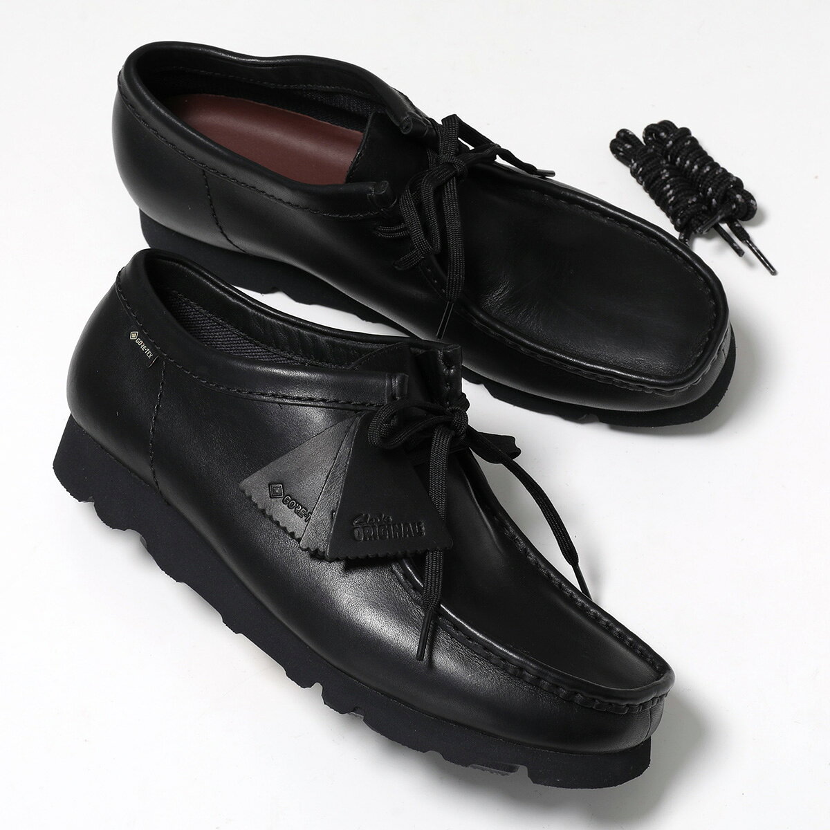 Clarks クラークス モカシン WALLABEE GTX ワラビー ゴアテックス GORE-TEX 26183074 メンズ レザー 防水 撥水 Vibramソール シューズ 革靴 Blk/Black-Lea