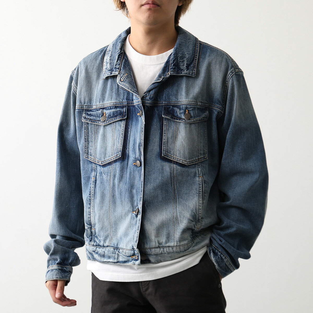【最大2万円OFFクーポン対象・10/15限定】MAISON MARGIELA メゾンマルジェラ デニムジャケット S51AM0530 M30034 メンズ フォールデッドカラー ショート丈 964 S51AM0530M30034964