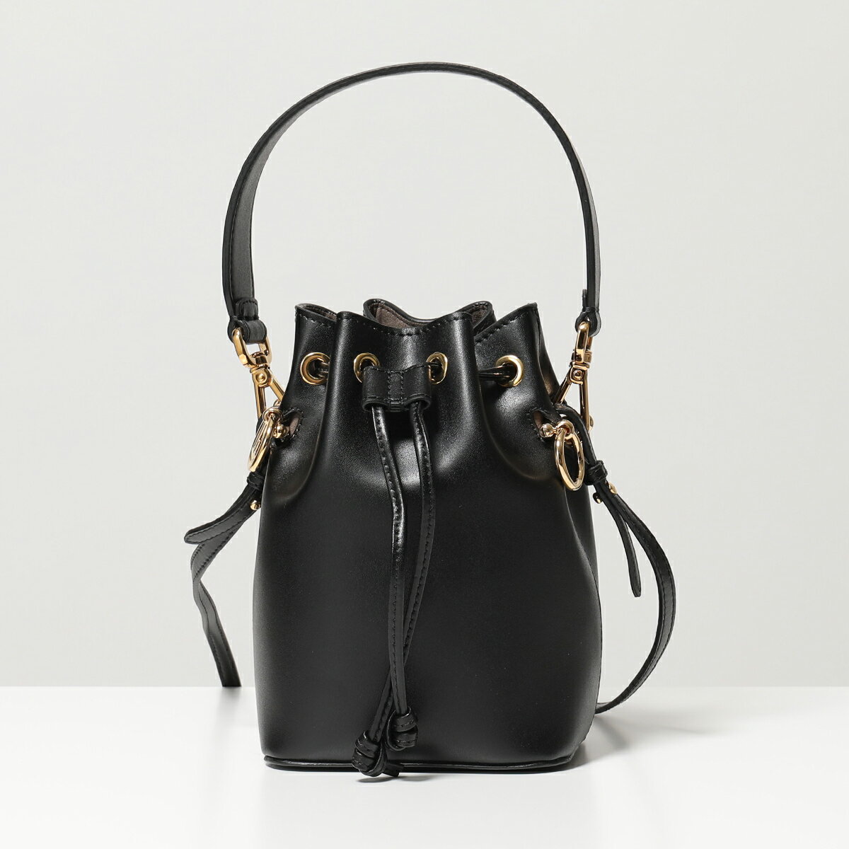 FENDI フェンディ 8BS010 A0KK F0KUR Mini MonTresor モントレゾール レザー 巾着バッグ ショルダーバッグ ポシェット 鞄 レディースのサムネイル