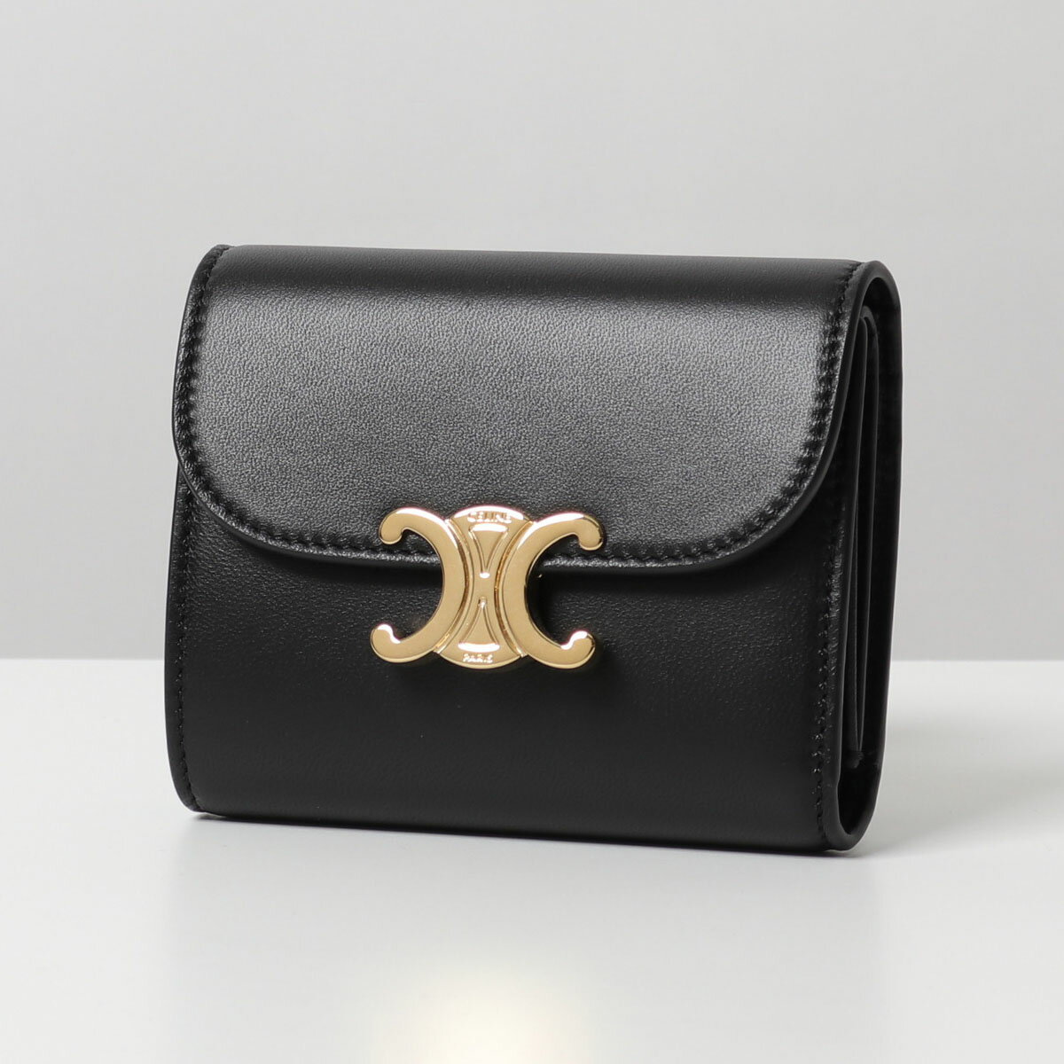 CELINE セリーヌ 10D783BZG.38NO/Black Triomphe トリオンフ レザー 折りたたみ財布 ミニ財布 豆財布 レディースのサムネイル
