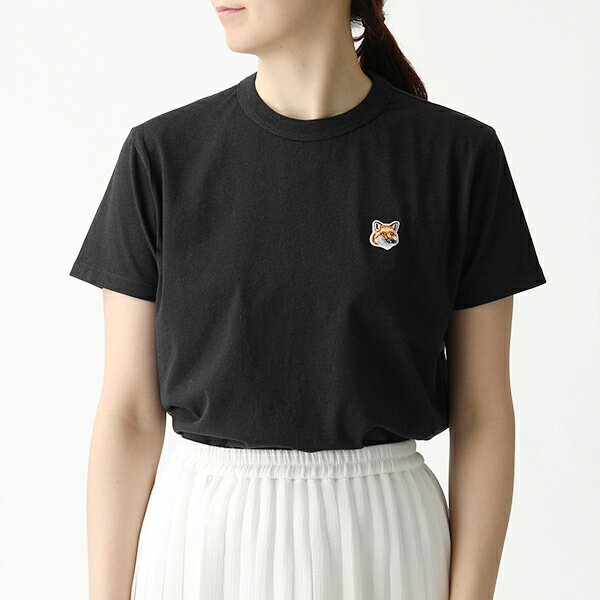 MAISON KITSUNE メゾンキツネ AW00103 KJ0005 TEE-SHIRT FOX HEAD PATCH クルーネック Tシャツ BLACK レディースのサムネイル