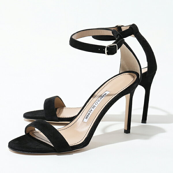 MANOLO BLAHNIK マノロブラニク CHAOS カオス 090 9XX 0736 SUEDE スウェード ストラップ サンダル ヒールサンダル 9cm 001/BLCK 靴 レディースのサムネイル