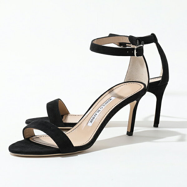 MANOLO BLAHNIK マノロブラニク CHAOS カオス 070 9XX 0435 SUEDE スウェード ストラップ サンダル ヒールサンダル 7cm 001/BLCK 靴 レディースのサムネイル