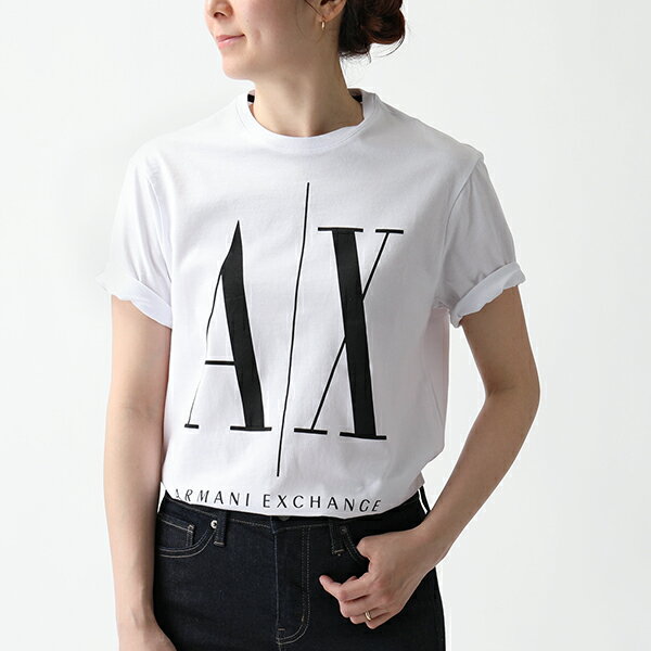 ARMANI EXCHANGE アルマーニ エクスチェンジ 8NZTPA ZJH4Z 5100 クルーネック 半袖 Tシャツ カットソー WHITE レディースのサムネイル