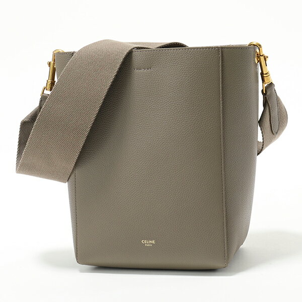 CELINE セリーヌ 189303AH4.18TP SMALL SEAU SANGLE サングル バケット スモール レザー ショルダー トートバッグ Taupe 鞄 レディースのサムネイル