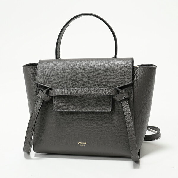 CELINE セリーヌ 189003ZVA.10DC Nano BELT BAG ナノ ベルトバッグ レザー ハンドバッグ ショルダーバッグ Grey 鞄 レディースのサムネイル
