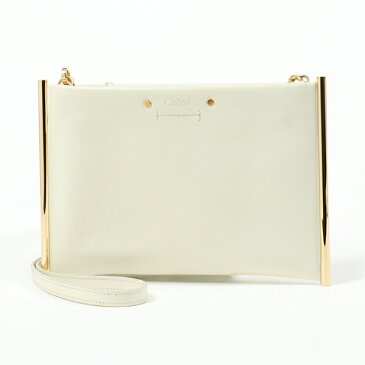 Chloe クロエ CHC18UP021H1Z 119 レザー ショルダーバッグ ポシェット フラットポーチ NaturalWhite レディース