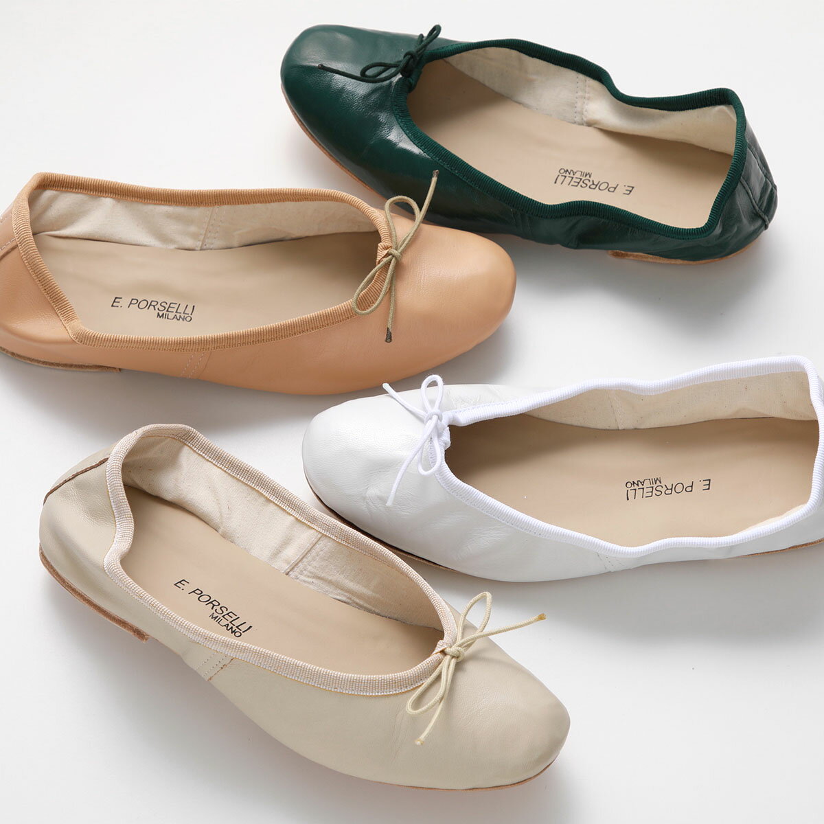 PORSELLI ポルセリ バレエシューズ BALLERINE PELLE レディース ナッパレザー イタリア製 フラットシューズ パンプス…