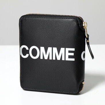 COMME des GARCONS コムデギャルソン SA2100HL HUGE LOGO レザー 二つ折り財布 ミディアム スモール財布 BLACK メンズ